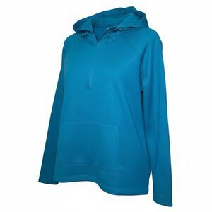 Athleta Athletic Pullover Sweater Blue Women Size M Half Zip Hooded Athleisure